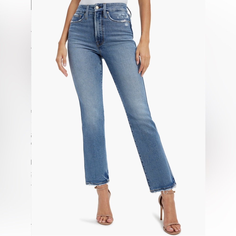Good American Good Curve High Waist Straight Leg Jeans